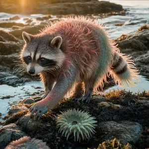 Raccoon + Sea anemone